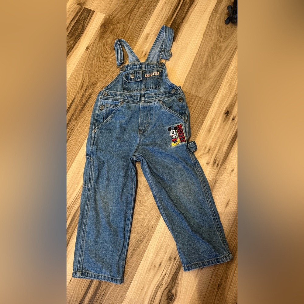 Mickey Mouse & Co Disney Vintage 90s 2000s Denim Bib Overalls 4t